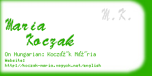 maria koczak business card